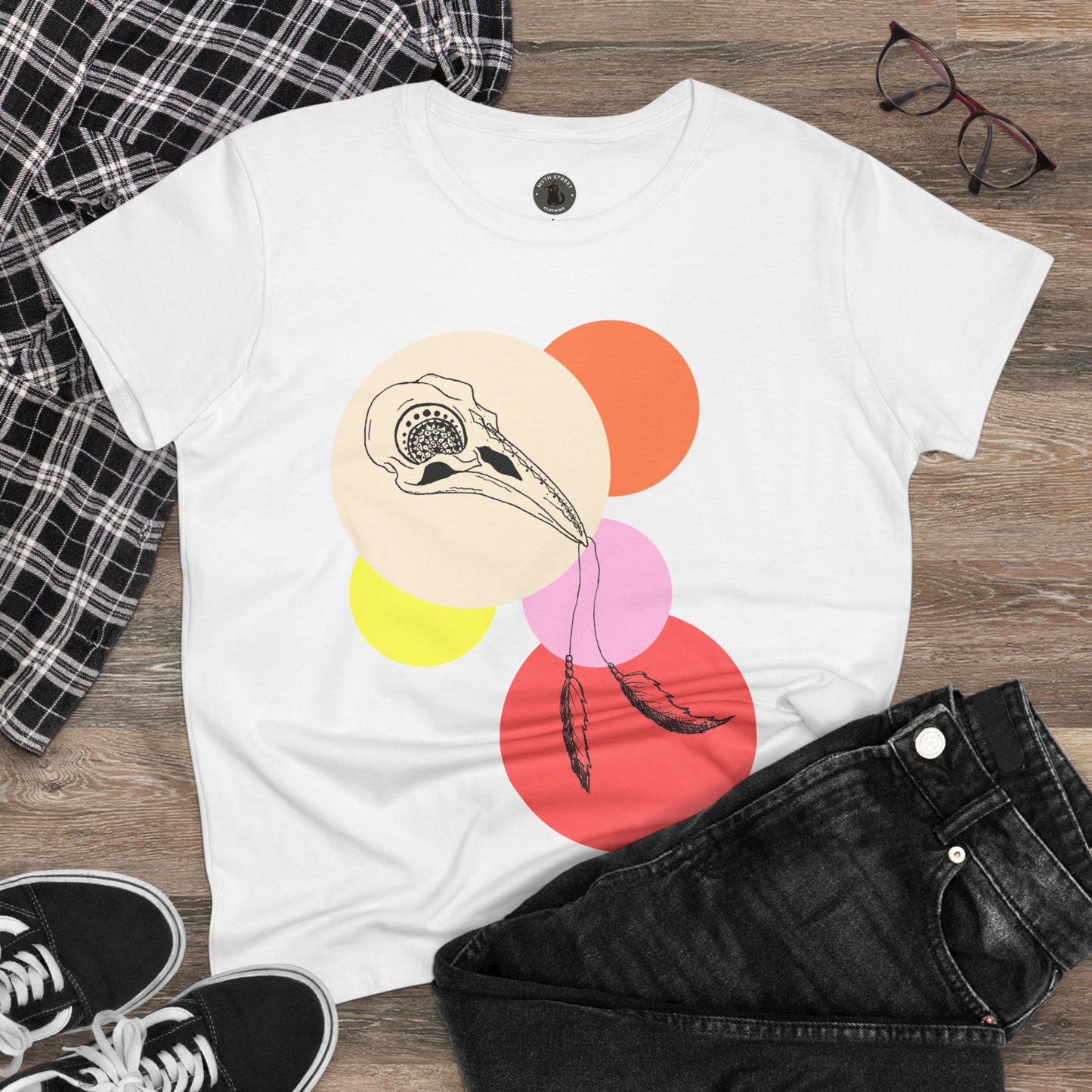 Crow Skull Women's Midweight Cotton Tee