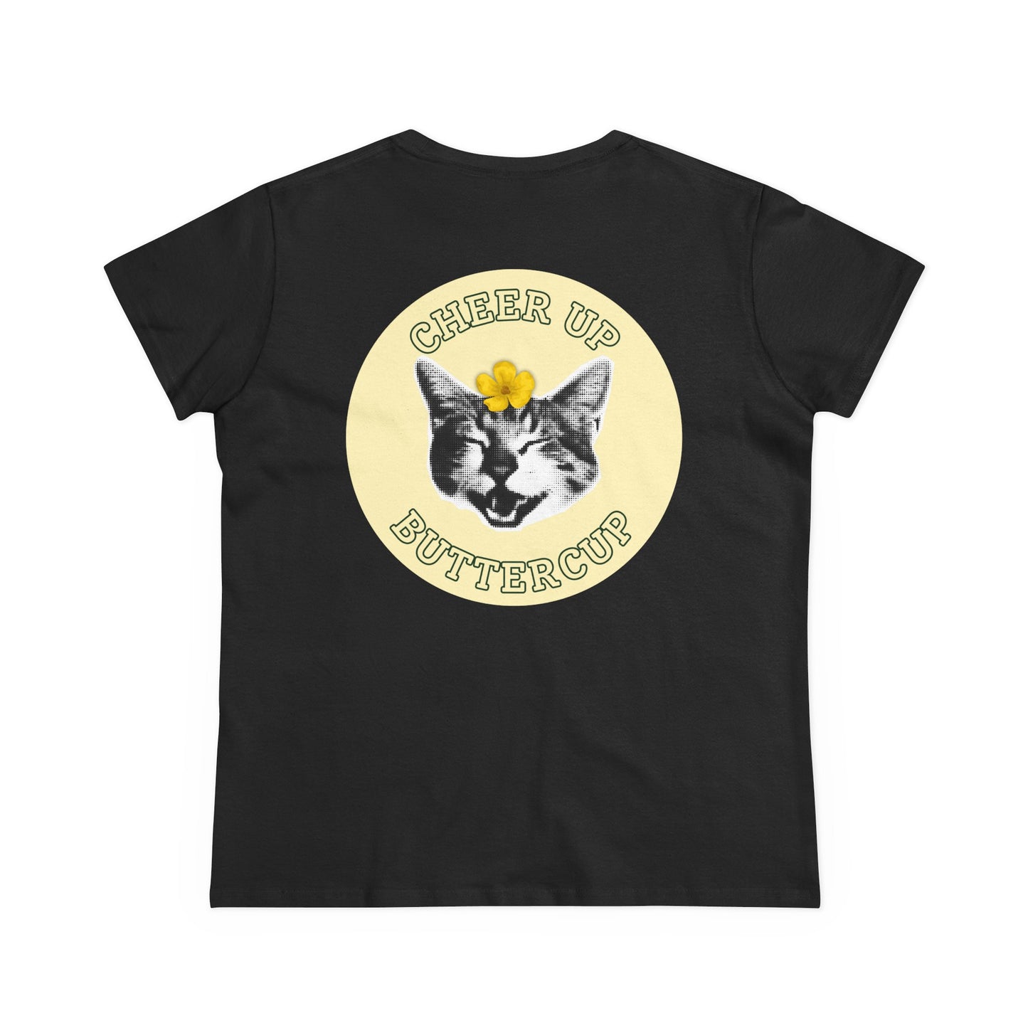 Cheer Up Buttercup Cat Women's Midweight Cotton Tee