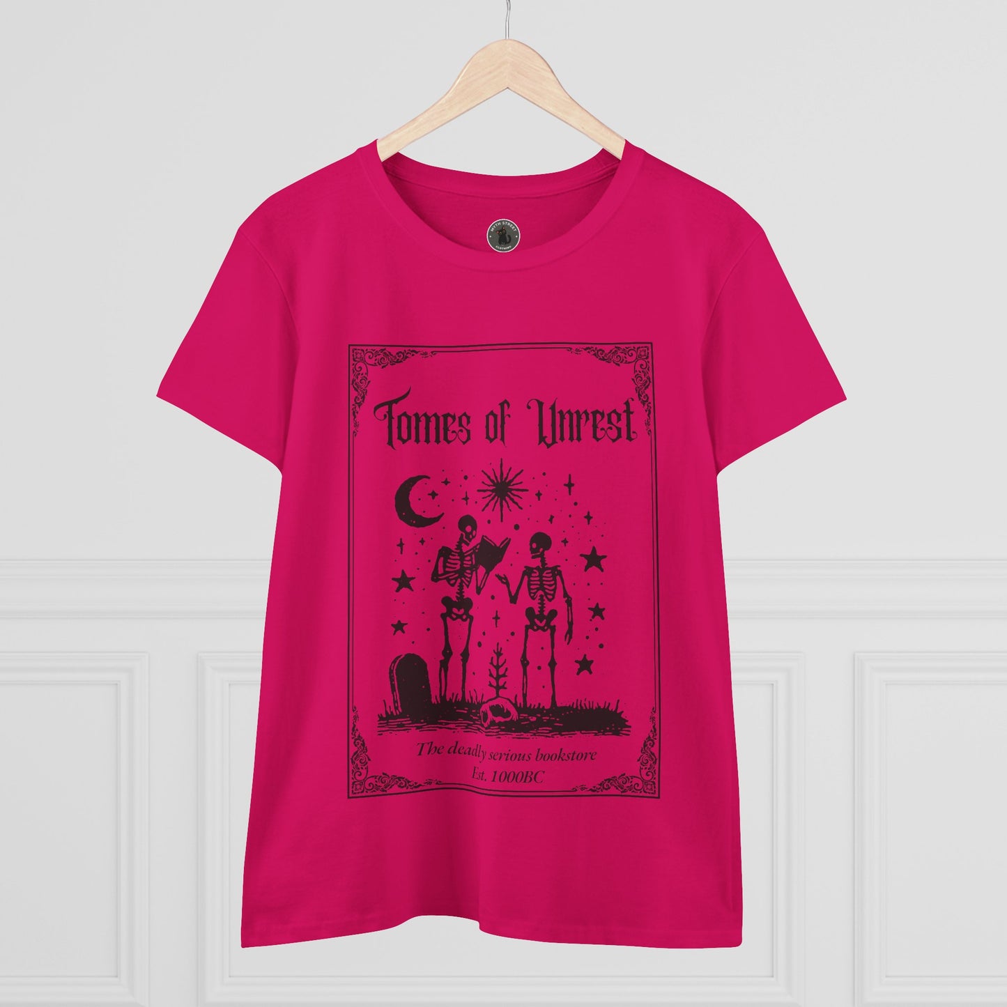Tomes of Unrest Skeleton Bookstore Women's Tee