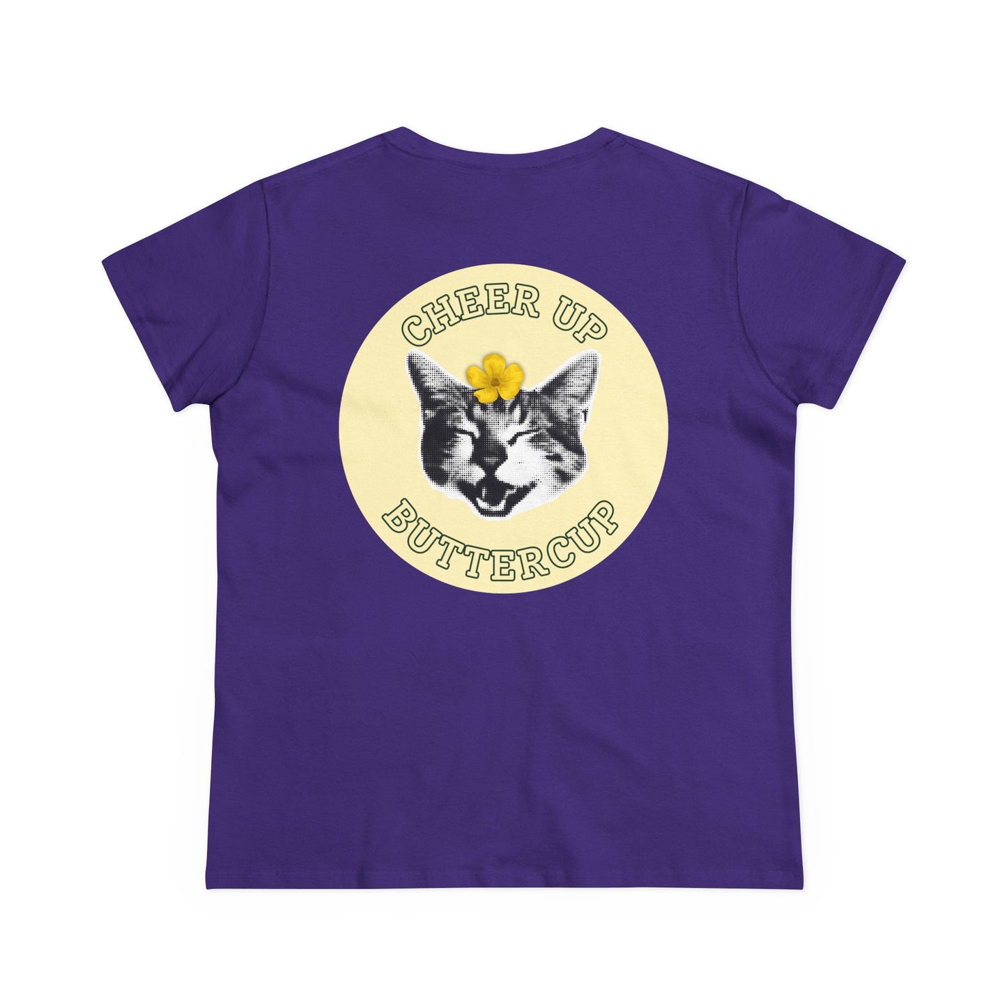 Cheer Up Buttercup Cat Women's Midweight Cotton Tee