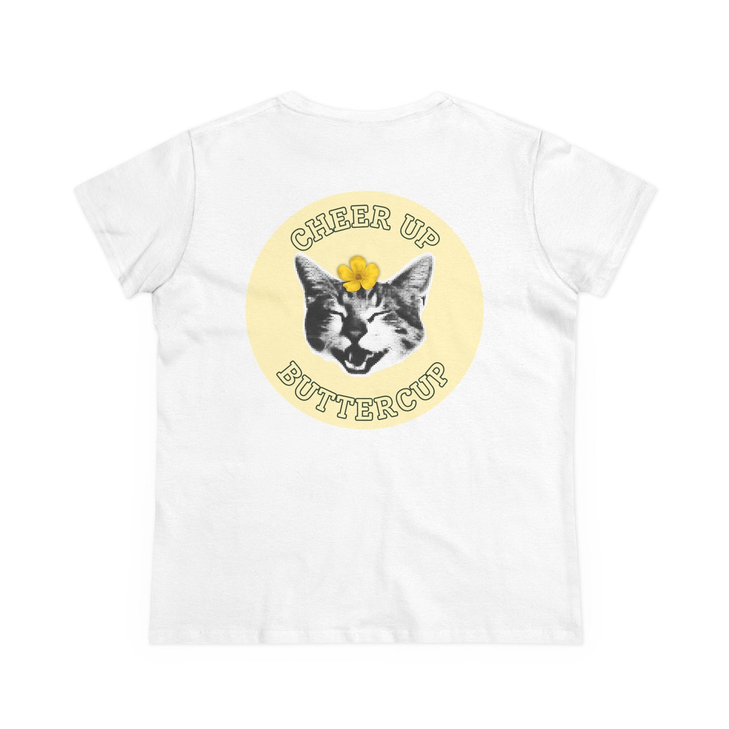 Cheer Up Buttercup Cat Women's Midweight Cotton Tee