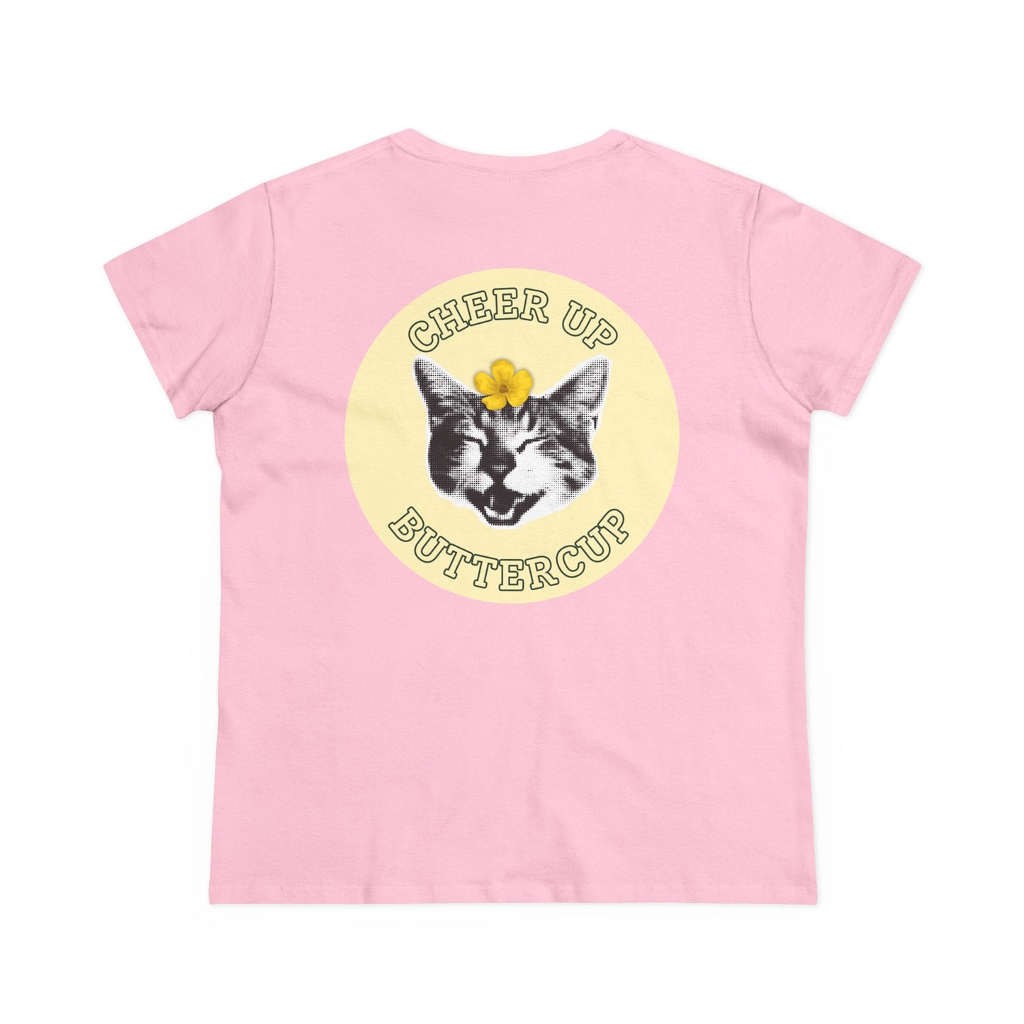 Cheer Up Buttercup Cat Women's Midweight Cotton Tee