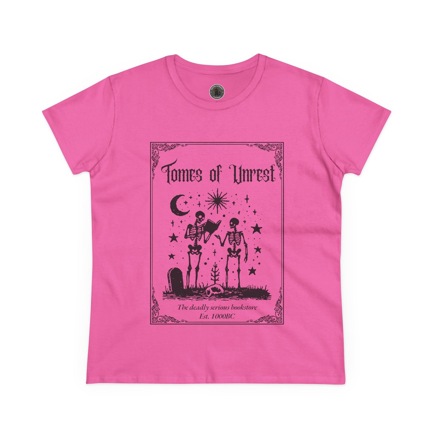Tomes of Unrest Skeleton Bookstore Women's Tee