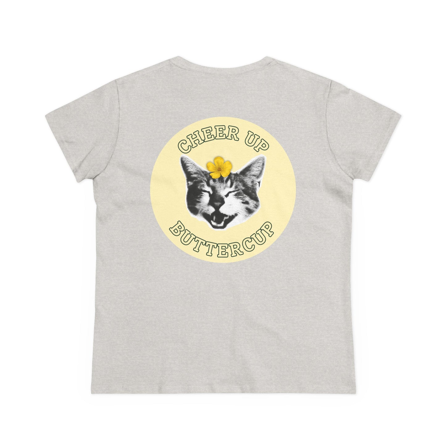 Cheer Up Buttercup Cat Women's Midweight Cotton Tee