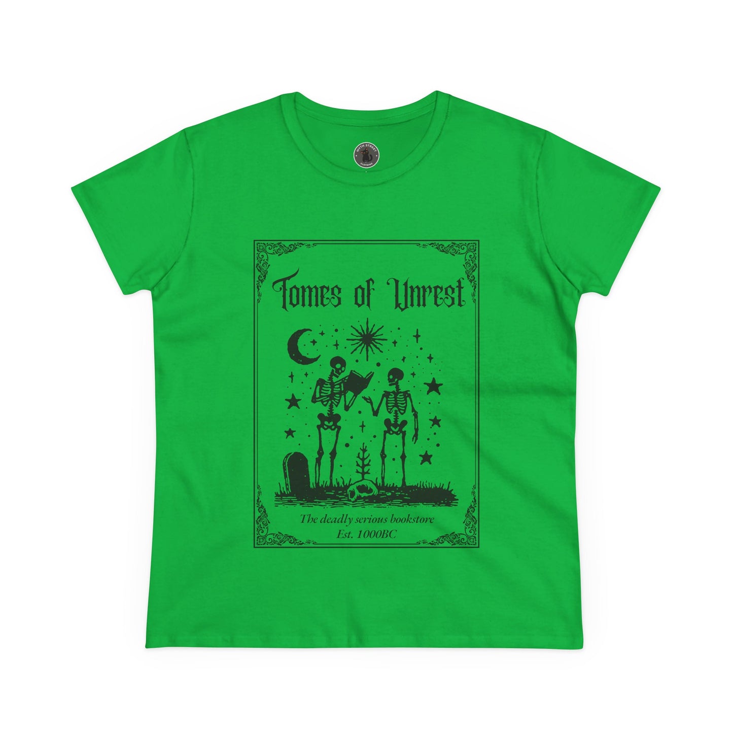 Tomes of Unrest Skeleton Bookstore Women's Tee