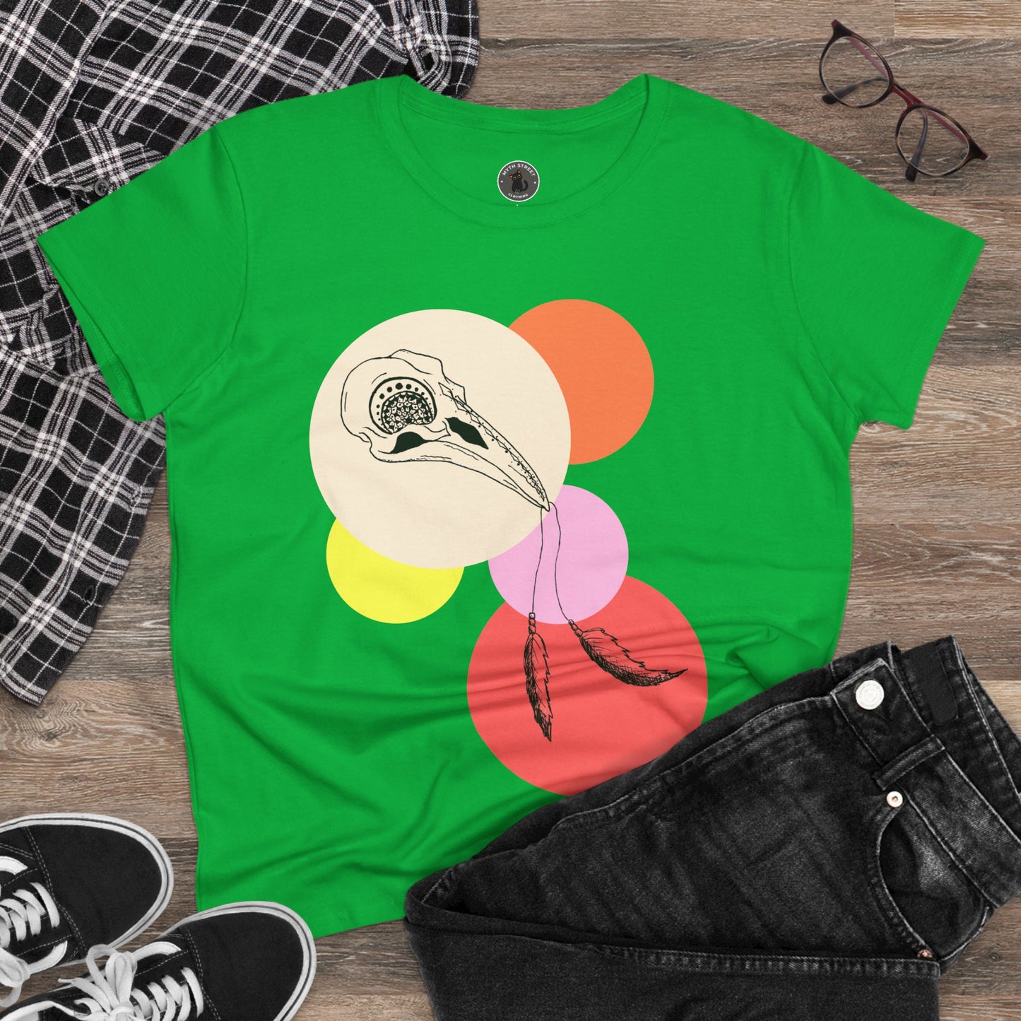 Crow Skull Women's Midweight Cotton Tee
