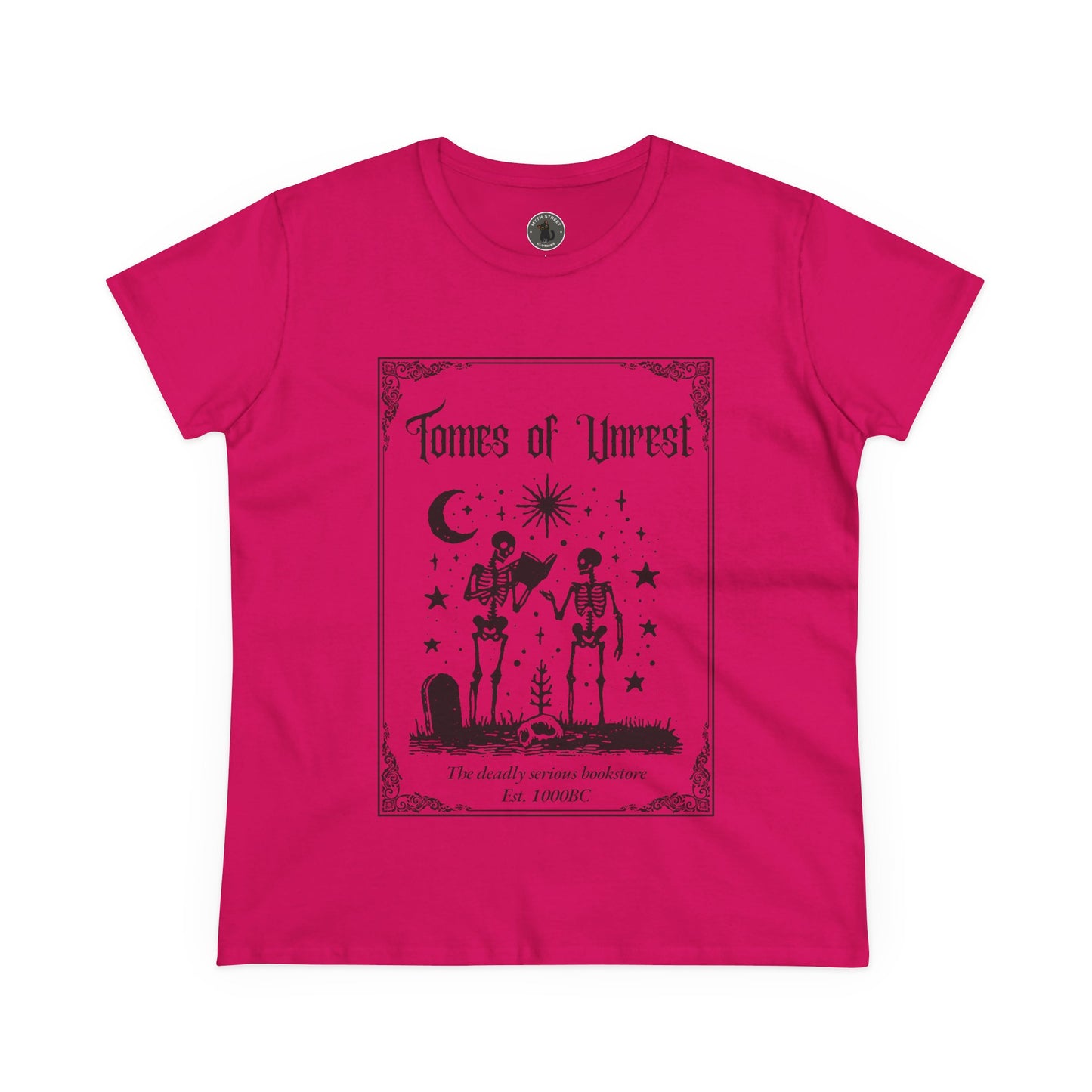 Tomes of Unrest Skeleton Bookstore Women's Tee