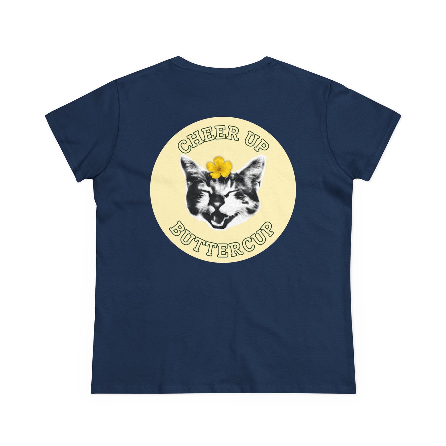 Cheer Up Buttercup Cat Women's Midweight Cotton Tee