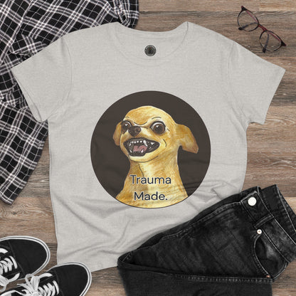 Women's Tee - Chihuahua 'Trauma Made' Growling Shirt