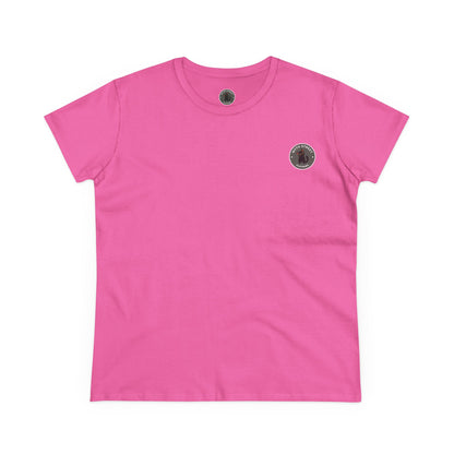 Eat the Patriarchy: Women's Midweight Cotton Tee with T rex 'Eat the Patriarchy' Design