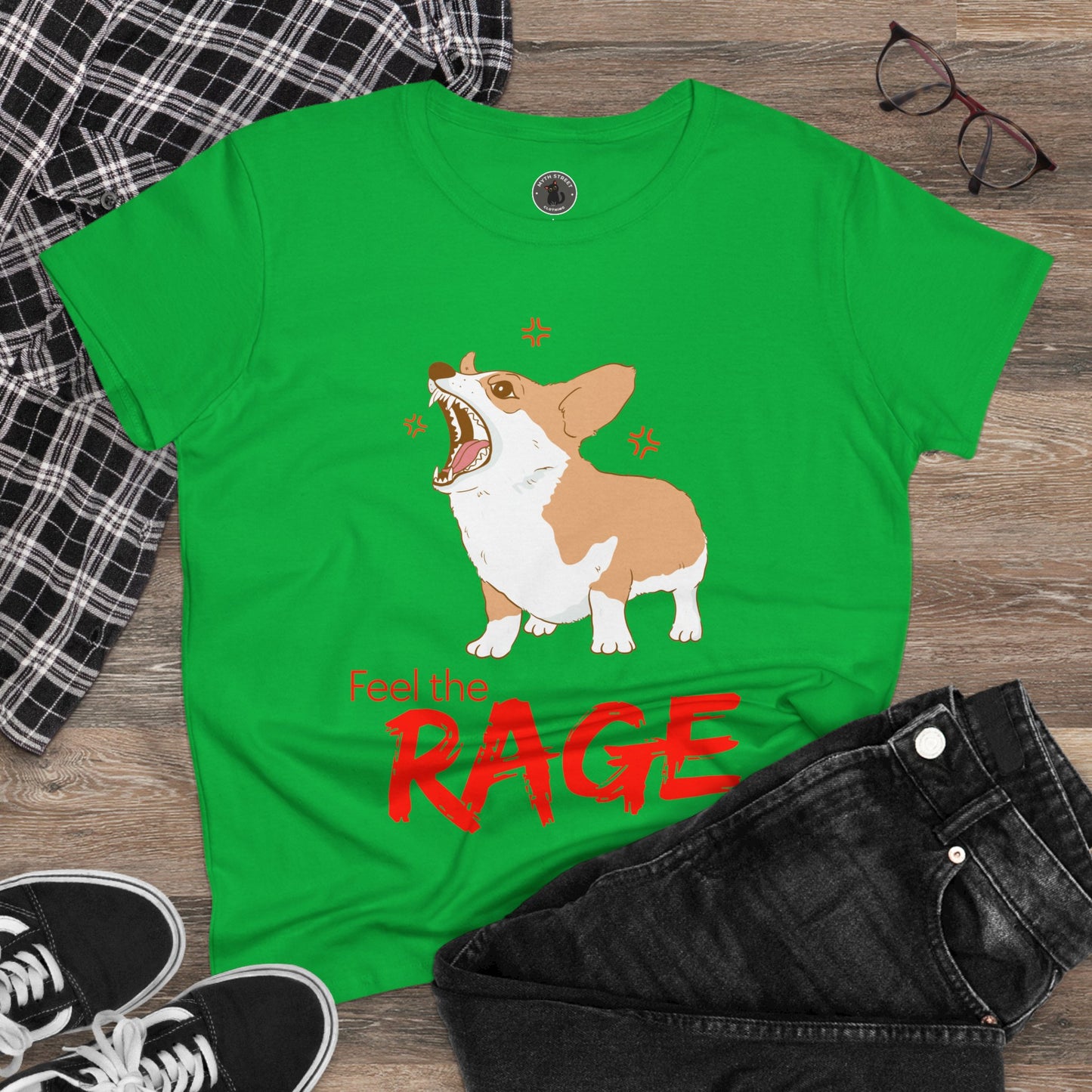 Feel the Rage Women's Midweight Cotton Tee