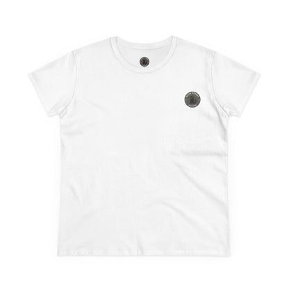 Eat the Patriarchy: Women's Midweight Cotton Tee with T rex 'Eat the Patriarchy' Design