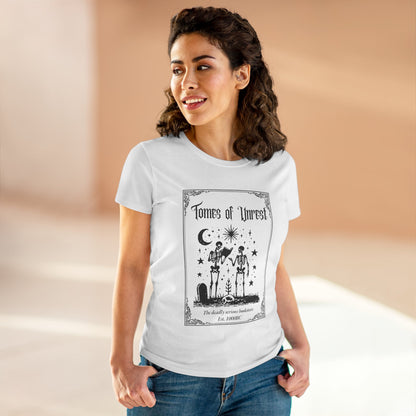 Tomes of Unrest Skeleton Bookstore Women's Tee