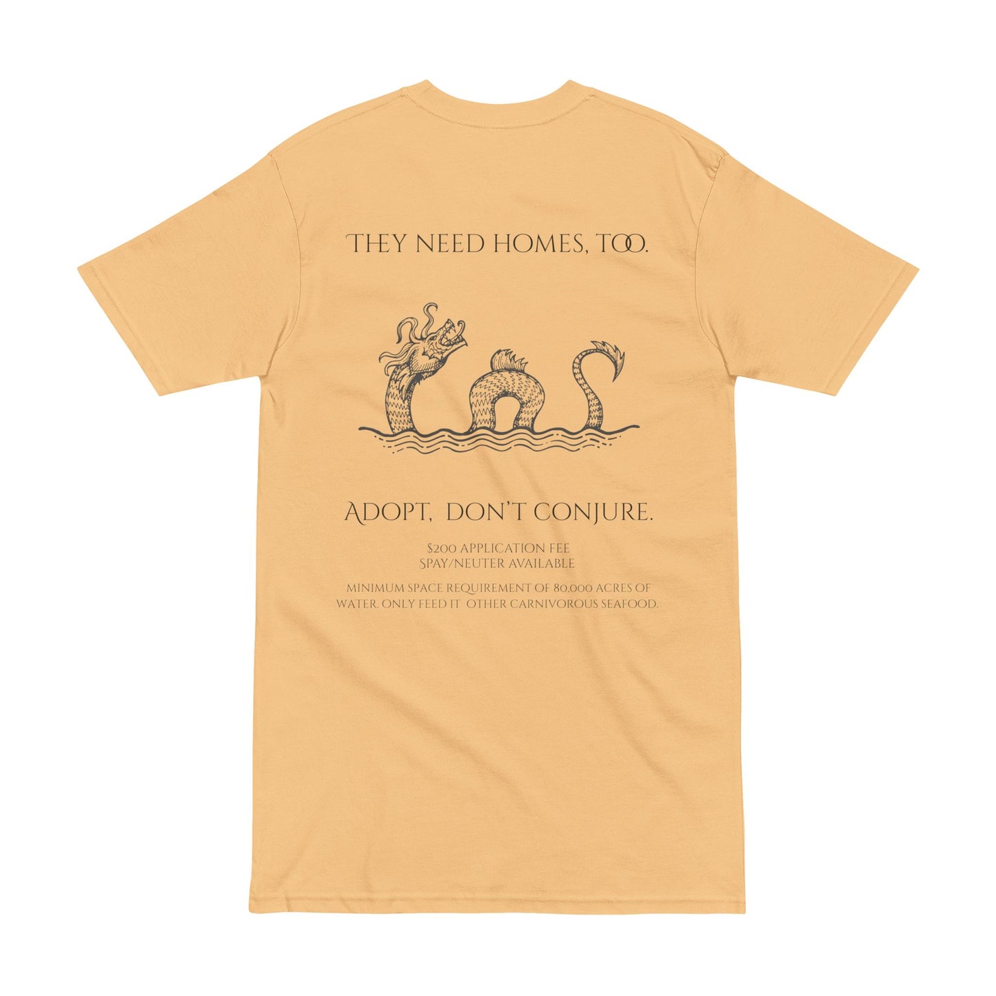 Adopt Sea Monster Men's Heavyweight Tee - Adopt Don't Conjure, Animal Lover Gift, Casual Wear, Eco-Friendly Fashion, Unique Graphic T-Shirt