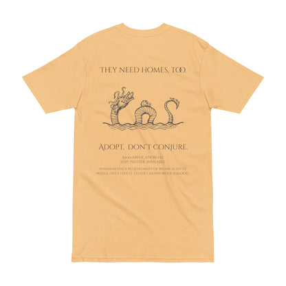 Adopt Sea Monster Men's Heavyweight Tee - Adopt Don't Conjure, Animal Lover Gift, Casual Wear, Eco-Friendly Fashion, Unique Graphic T-Shirt