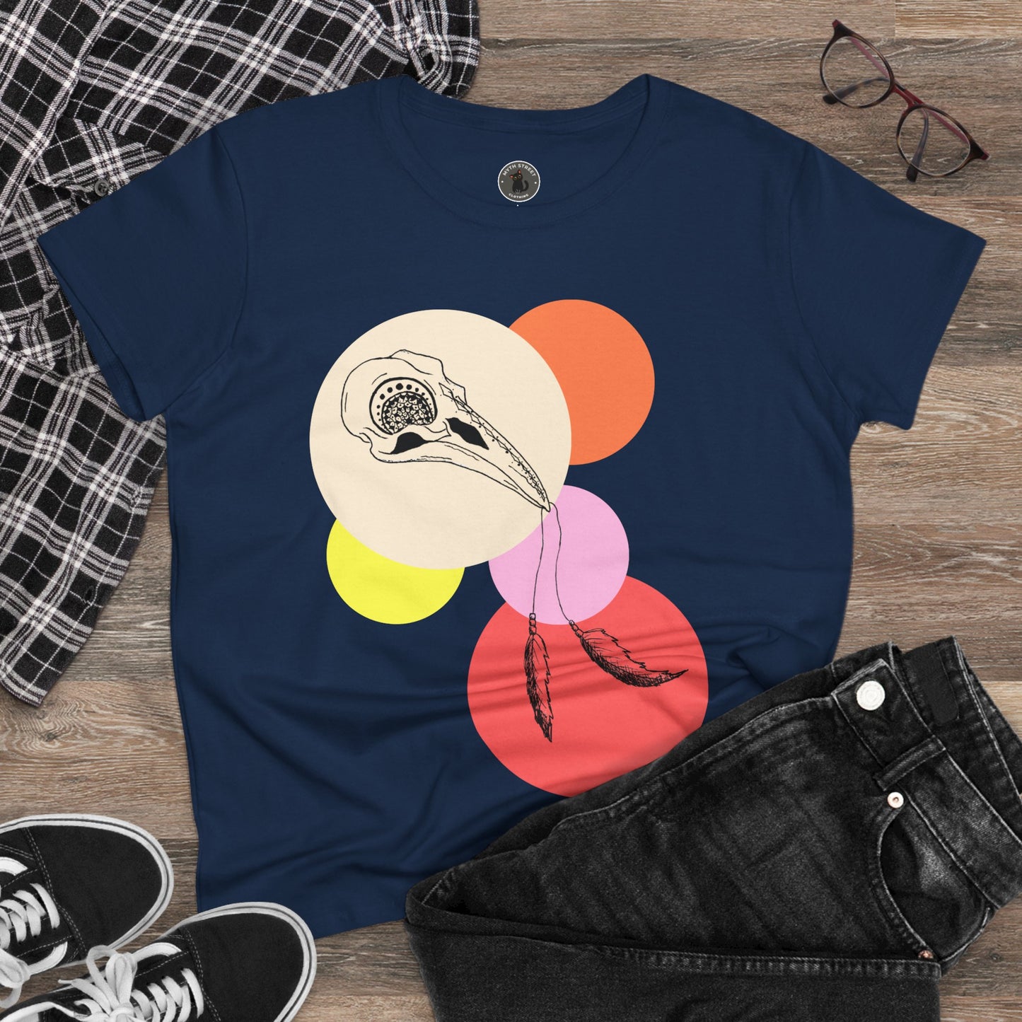 Crow Skull Women's Midweight Cotton Tee