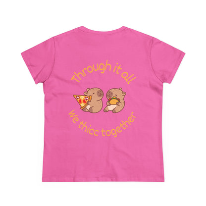Capybara Friendship Shirt - Thicc Together Cotton Tee