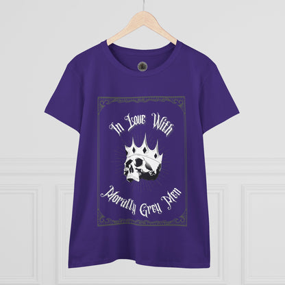 In Love with Morally Grey Men - Dark Romance Novel Cotton Bookworm Shirt for Women
