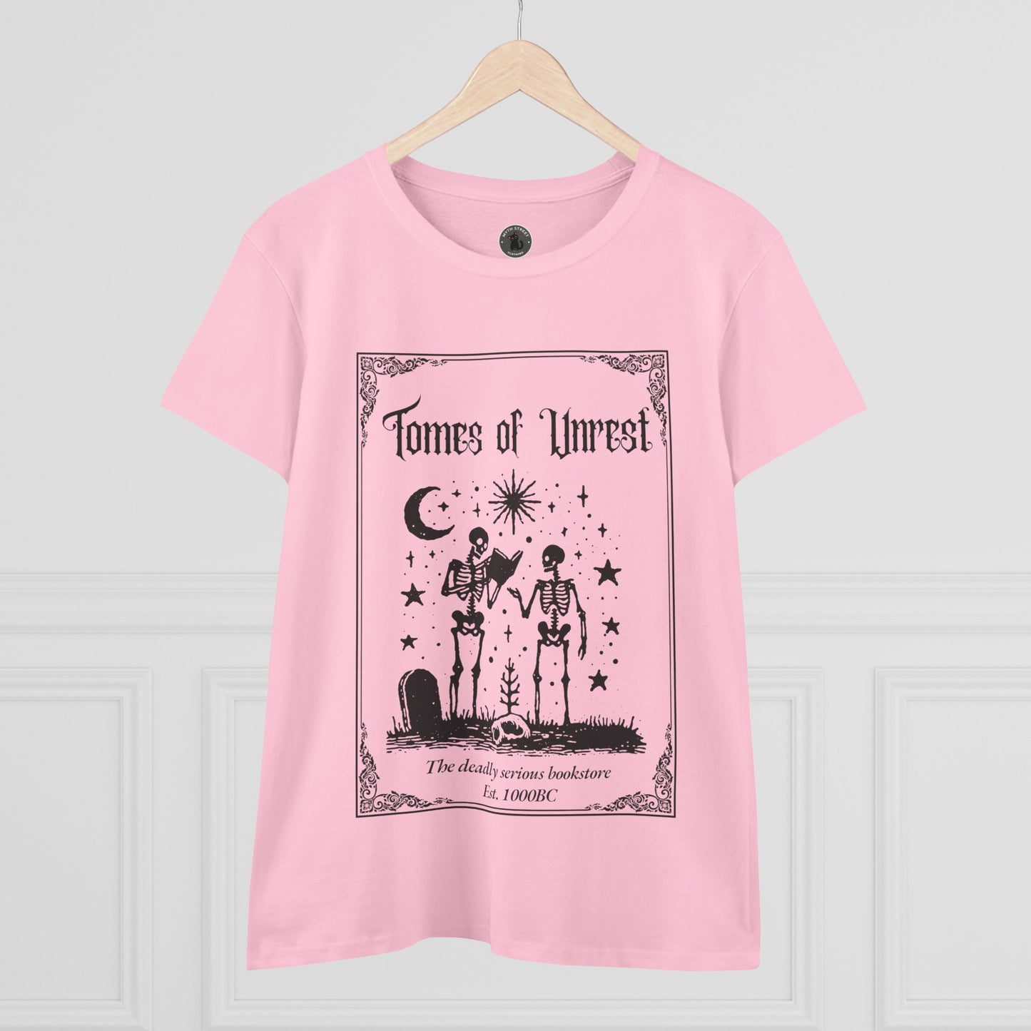 Tomes of Unrest Skeleton Bookstore Women's Tee