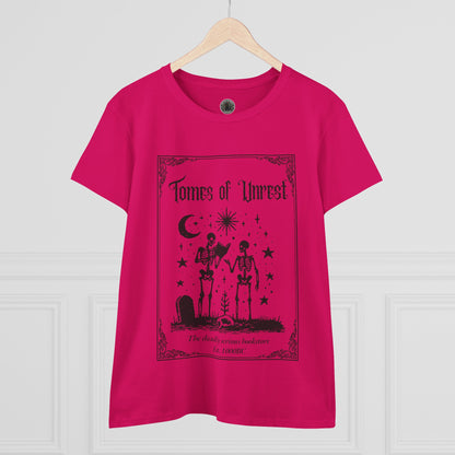 Tomes of Unrest Skeleton Bookstore Women's Tee