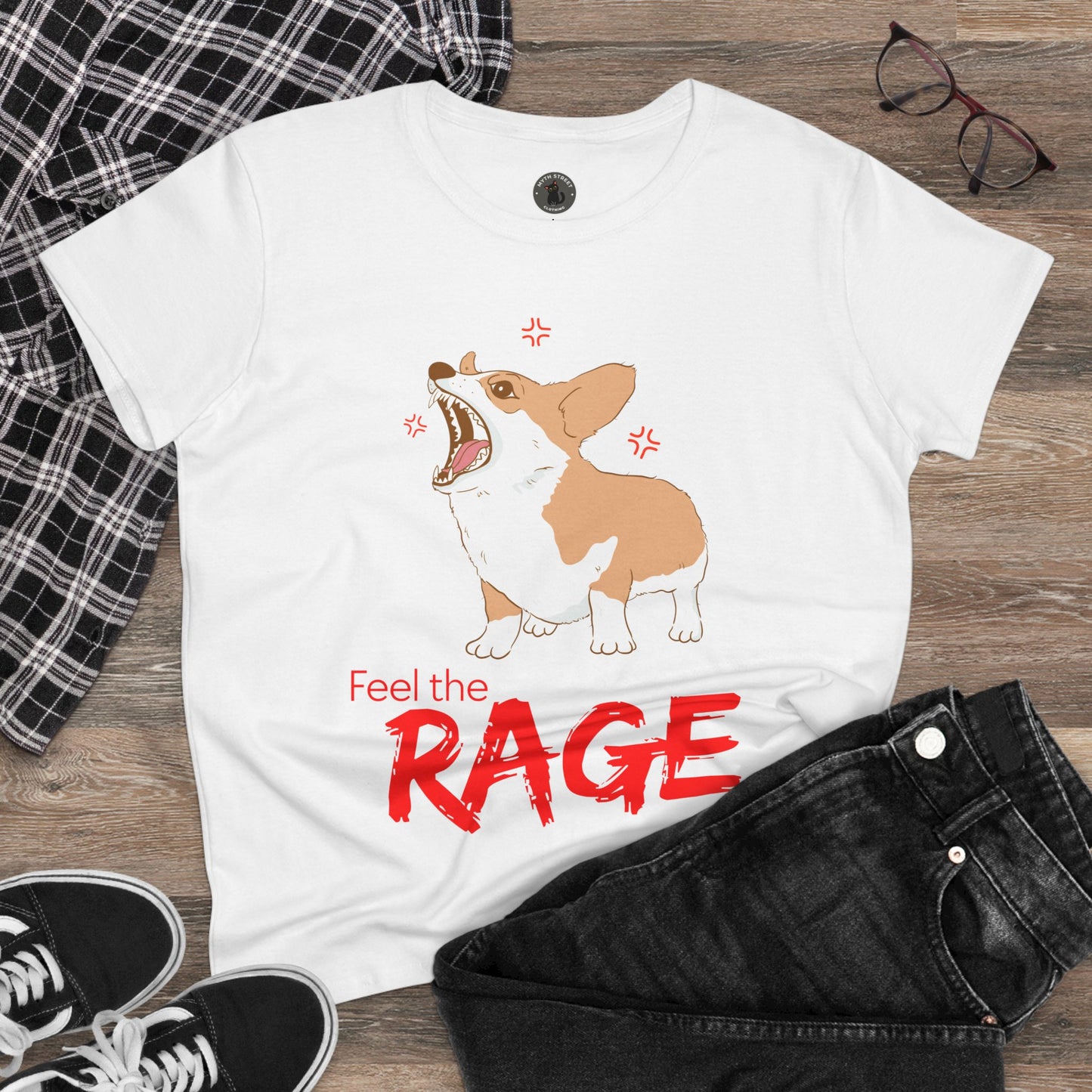 Feel the Rage Women's Midweight Cotton Tee