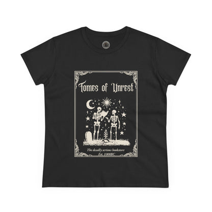 Tomes of Unrest Skeleton Bookstore Women's Tee