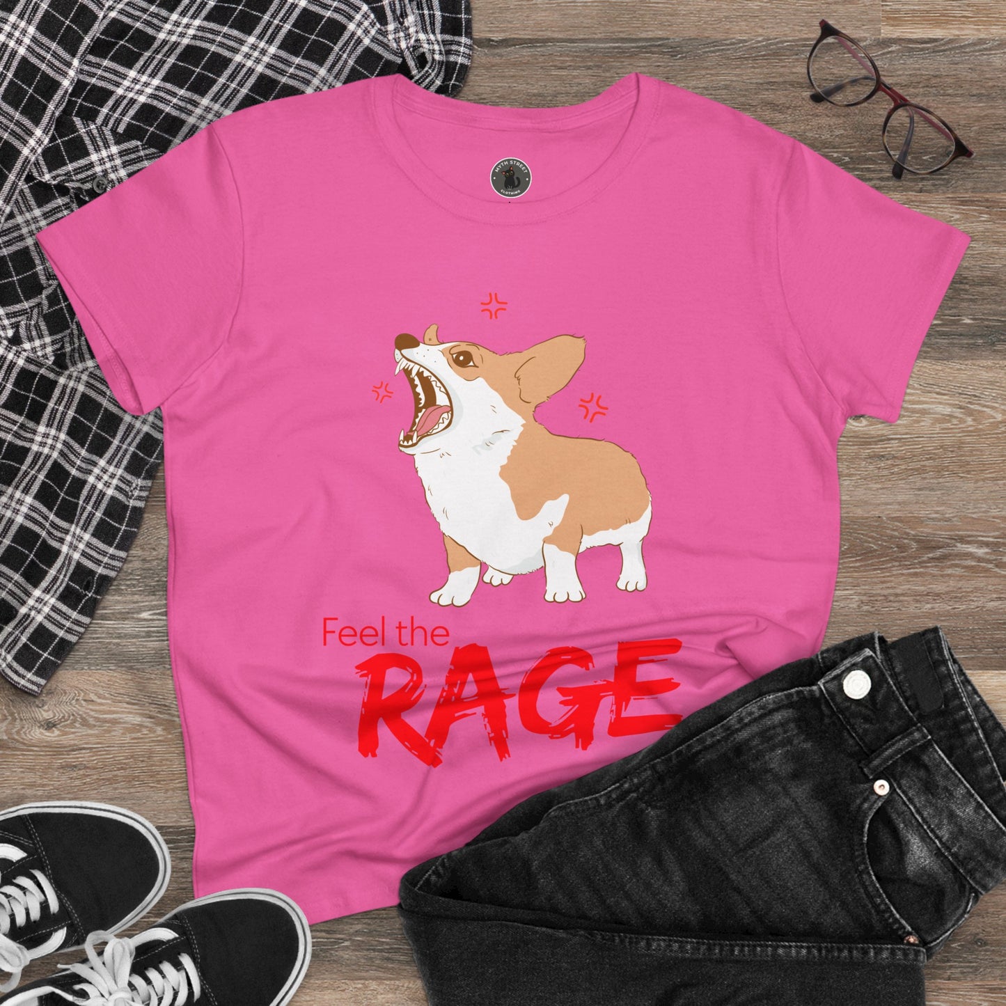 Feel the Rage Women's Midweight Cotton Tee