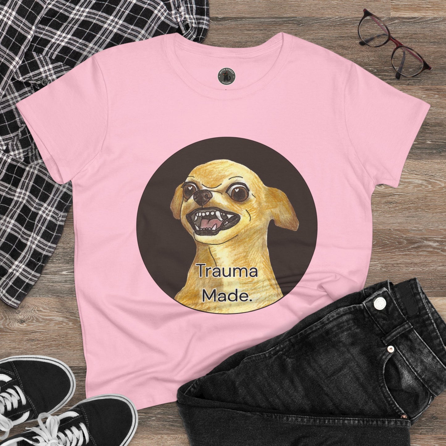 Women's Tee - Chihuahua 'Trauma Made' Growling Shirt