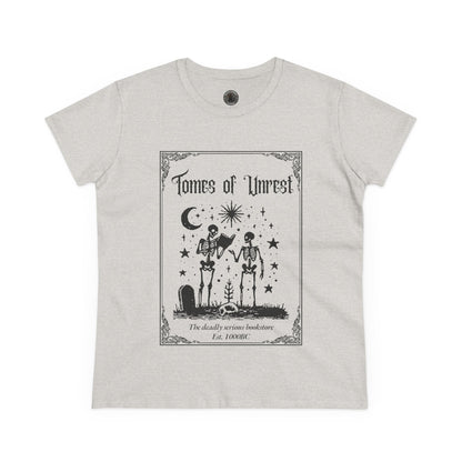 Tomes of Unrest Skeleton Bookstore Women's Tee