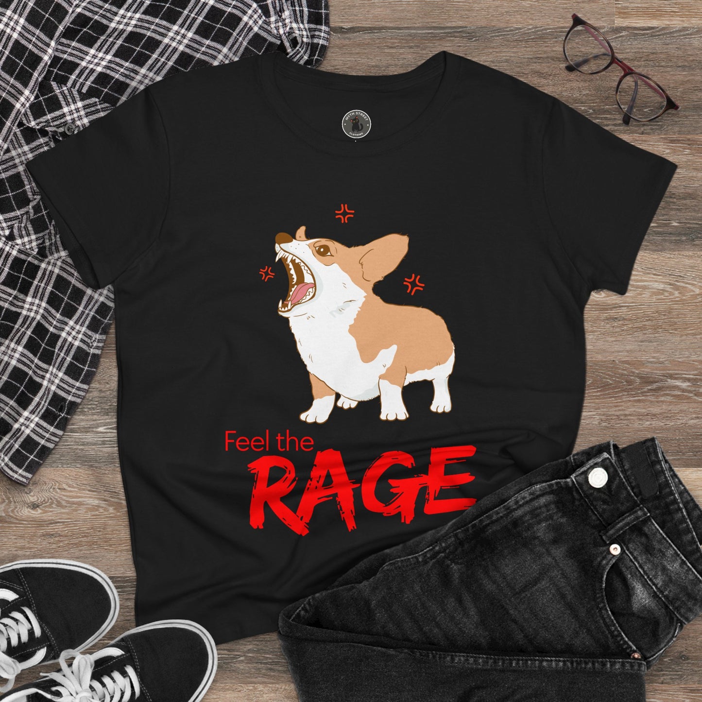 Feel the Rage Women's Midweight Cotton Tee