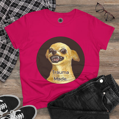 Women's Tee - Chihuahua 'Trauma Made' Growling Shirt
