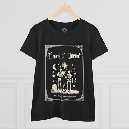 Tomes of Unrest Skeleton Bookstore Women's Tee