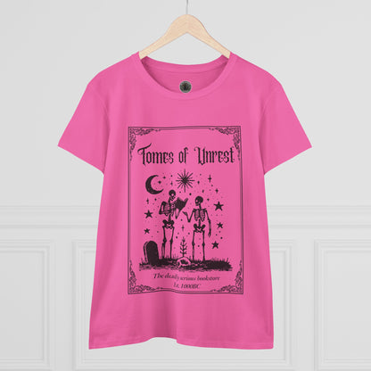 Tomes of Unrest Skeleton Bookstore Women's Tee