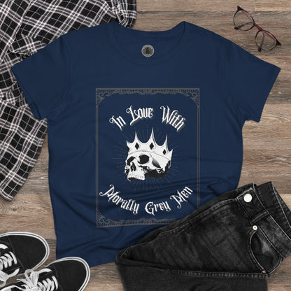 In Love with Morally Grey Men - Dark Romance Novel Cotton Bookworm Shirt for Women