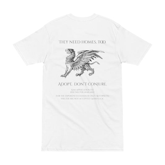 Adopt Griffin Men's Heavyweight Tee: Adopt Don't Conjure Graphic Tee, Animal Lover Gift, Casual Wear, Eco-Friendly Fashion, Unique Gift Idea