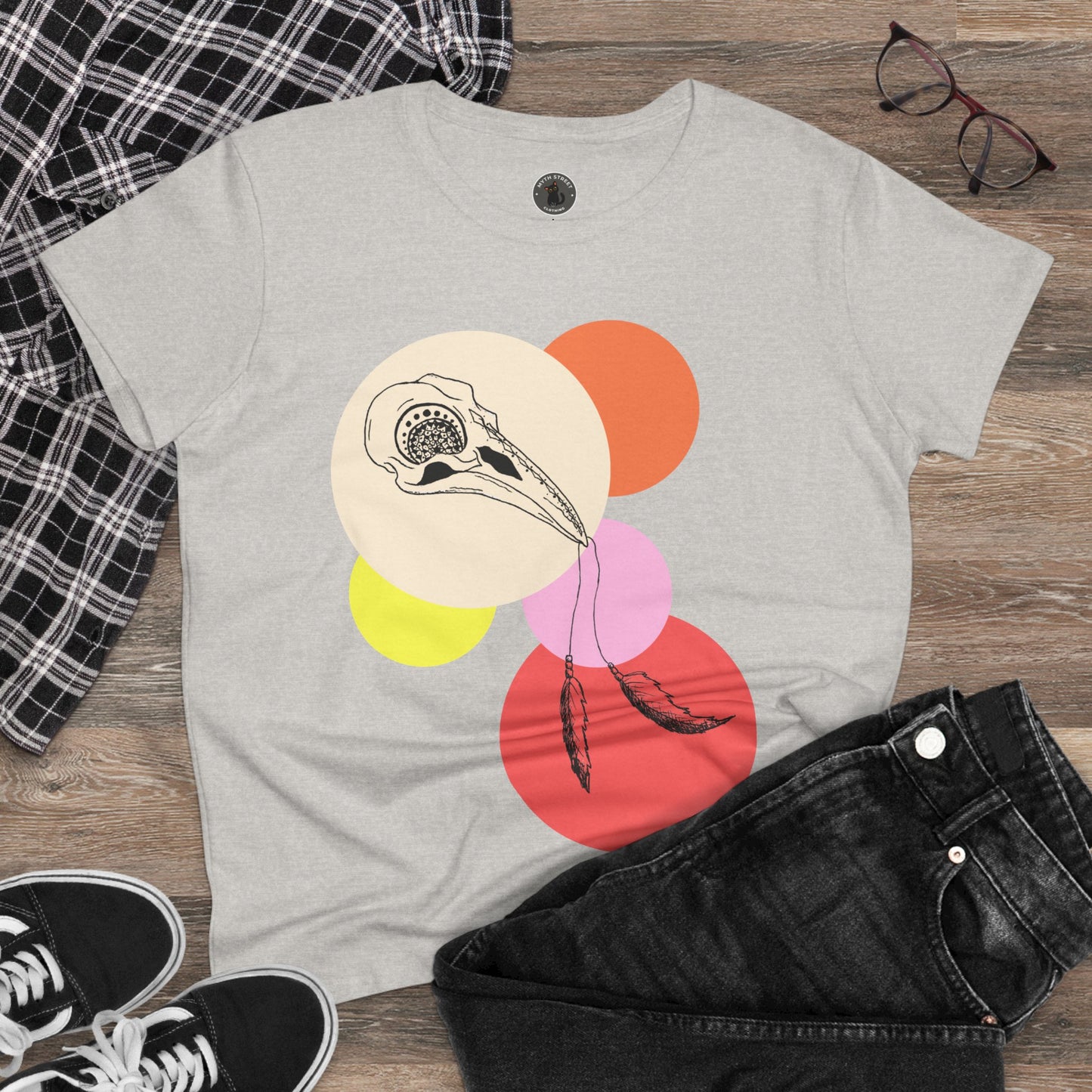 Crow Skull Women's Midweight Cotton Tee