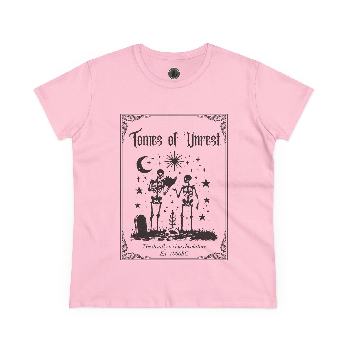 Tomes of Unrest Skeleton Bookstore Women's Tee