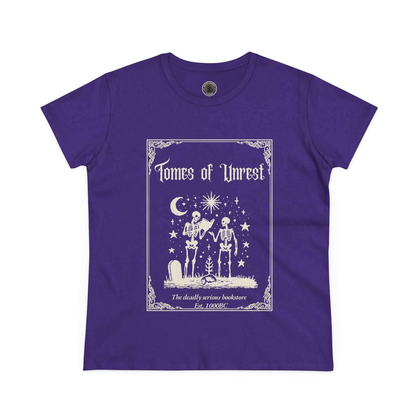 Tomes of Unrest Skeleton Bookstore Women's Tee