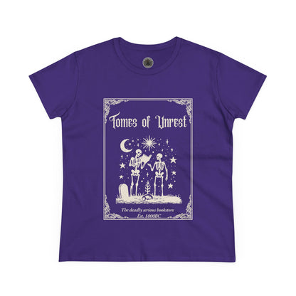 Tomes of Unrest Skeleton Bookstore Women's Tee