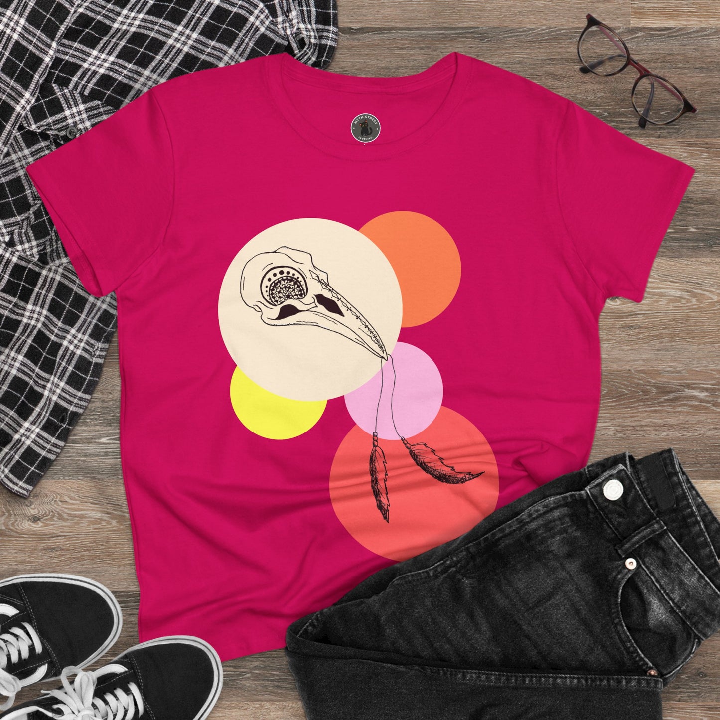 Crow Skull Women's Midweight Cotton Tee