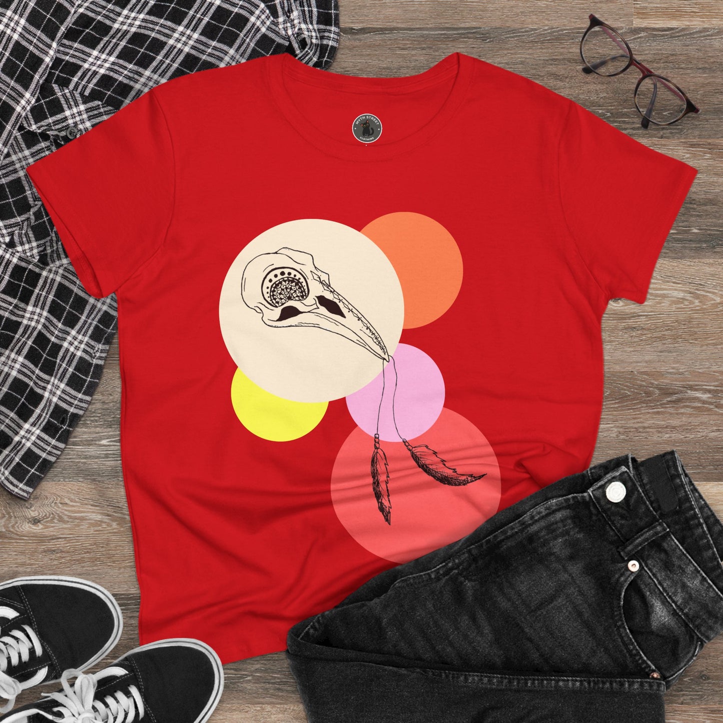 Crow Skull Women's Midweight Cotton Tee