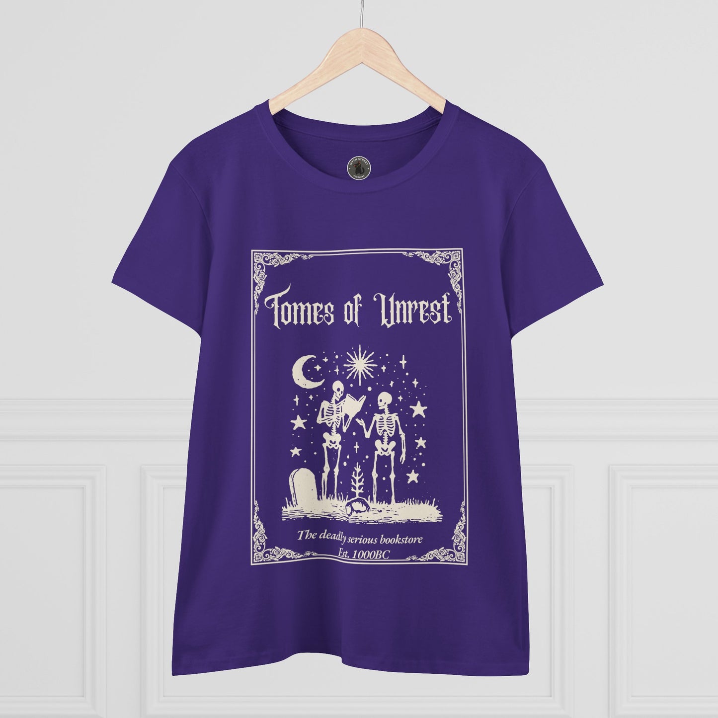 Tomes of Unrest Skeleton Bookstore Women's Tee