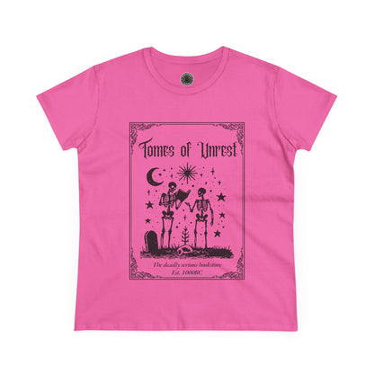 Tomes of Unrest Skeleton Bookstore Women's Tee