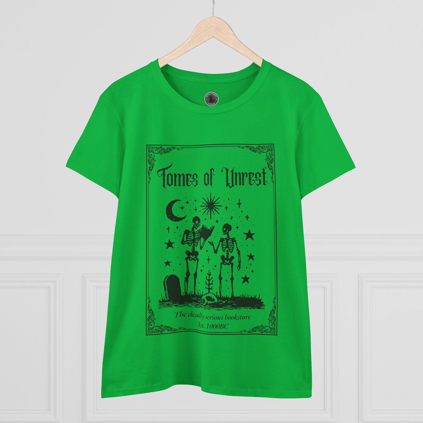 Tomes of Unrest Skeleton Bookstore Women's Tee