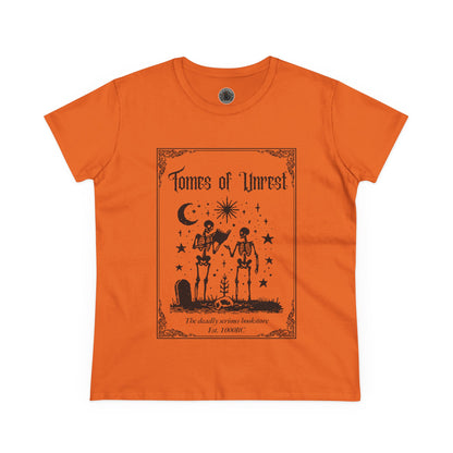 Tomes of Unrest Skeleton Bookstore Women's Tee