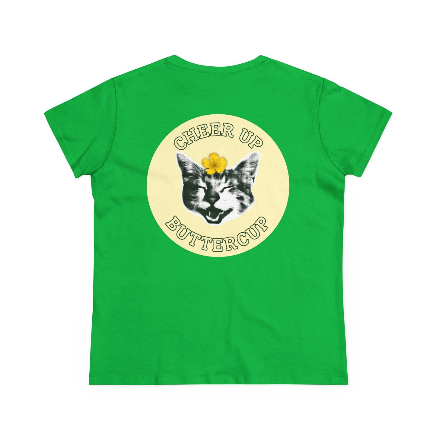 Cheer Up Buttercup Cat Women's Midweight Cotton Tee