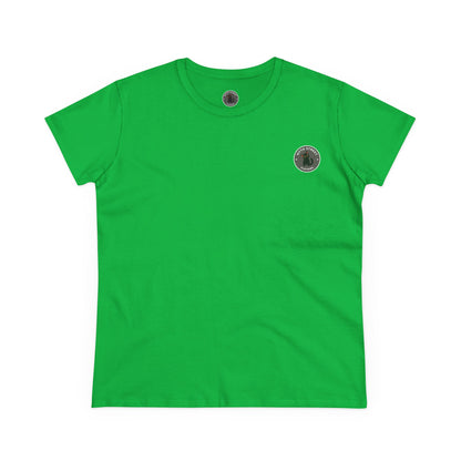 Eat the Patriarchy: Women's Midweight Cotton Tee with T rex 'Eat the Patriarchy' Design