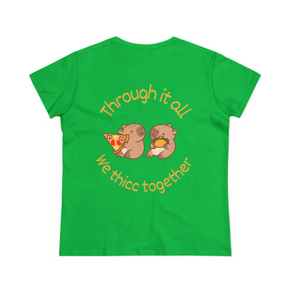 Capybara Friendship Shirt - Thicc Together Cotton Tee