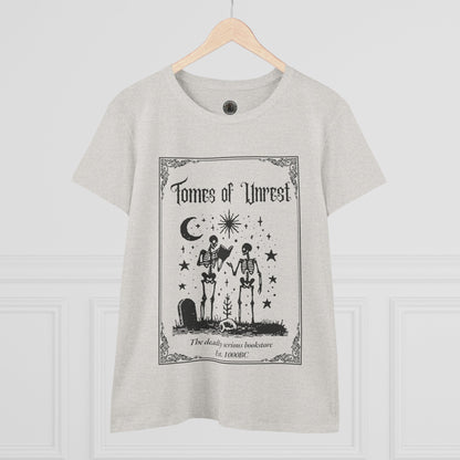 Tomes of Unrest Skeleton Bookstore Women's Tee
