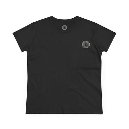 Eat the Patriarchy: Women's Midweight Cotton Tee with T rex 'Eat the Patriarchy' Design